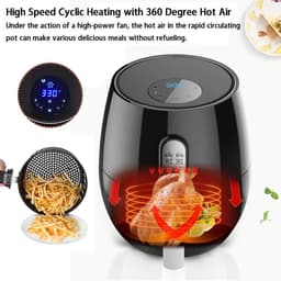 Airfryer XXL - Hete Lucht Friteuse - Gezond Bakken - Olievrij Frituren - 5.2 liter - Zwart — thumbnail 3