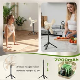 Lapamax Camping Ventilator met LED Verlichting Ø24cm – 7200mAh Oplaadbare Accu – Tent Ventilator met Afstandsbediening en Timer – 4 Snelheden & 3 Lichtstanden – Stille DC Motor – ventilator camper Voor Tent, Caravan, Camper en Overkapping – Geel — thumbnail 2