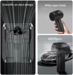 Handstofzuiger - Kruimelzuiger - Auto Interieur - Borstelloze Motor - 400 Gram - Grijs — thumbnail 5