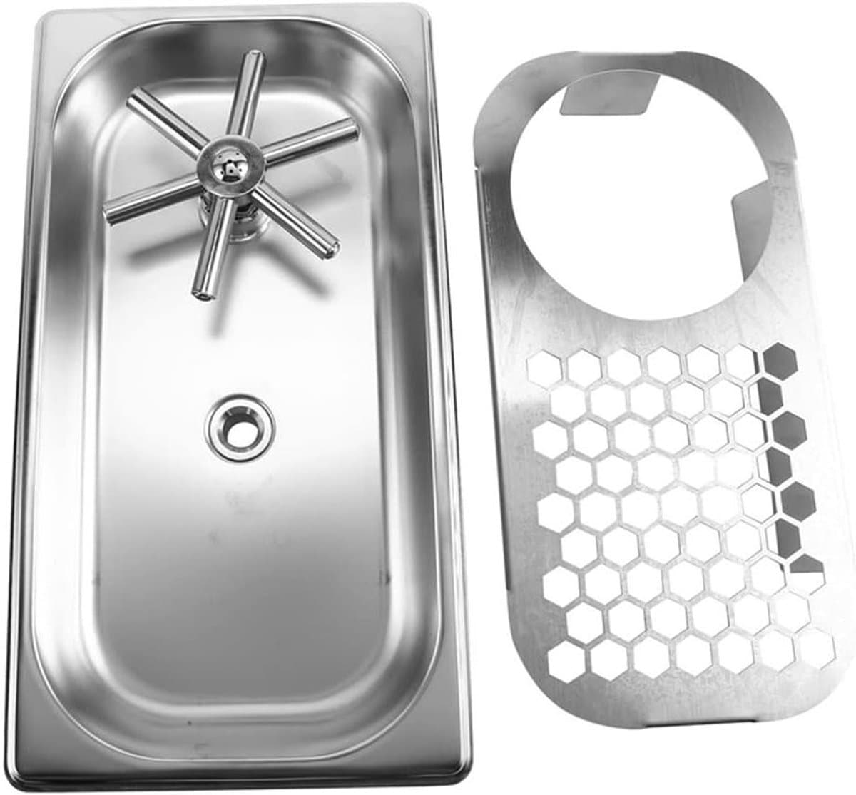 Bekerwasser RVS - Glazenspoeler Kopjesreiniger - Snel Glazen Spoelen - Hygiënisch en Tijdbesparend - 32 x 175 cm - Zilver — afbeelding 1
