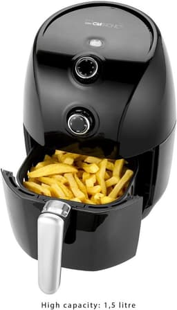 Hete Lucht Friteuse - Airfryer Frituurpan - Vetarm Eten - Instelbare Thermostaat - 1.5 Liter Capaciteit - Zwart — thumbnail 5