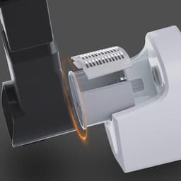 Elektrische Rasp - Keuken Snijder - Maaltijd Voorbereiding - 3 Verschillende Snijders - 15x18x15 cm - Zilver — thumbnail 3