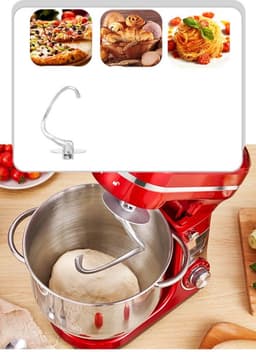 Keukenmixer – Keukenmachine - Keukenrobot - Foodprocessor - 6L - 2000W - Krachtige & Stille Motor – 6 Snelheden – Met Roestvrijstalen Kom – Metal Gray — thumbnail 4