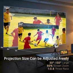 SnelShoppen - Mini-beamer 4K 1080P Draagbare Projector met WiFi 6 en BT 5.4 - Perfect voor Buiten, Feest, Camping - Ondersteunt Powerbank, HDMI, USB — thumbnail 5