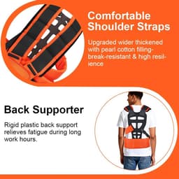 SnelShoppen - Universele Verstelbare Grasmaaierharnas met Padding, Comfortabele Dubbele Schouderband voor Grasmaaier en Bosmaaier, Zwart Oranje met Ve — thumbnail 3