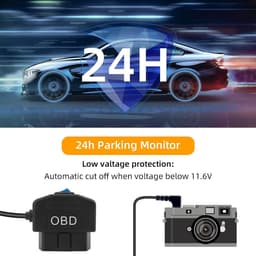 SnelShoppen - OBD Power Cable Dash Camera Hardwire Kit Type C USB, 24 Uur Surveillance, OBD2 naar Type C Adapter met Schakelaar, 12-24V voor Elektrisc — thumbnail 3