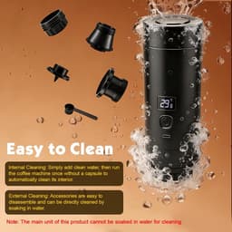 SnelShoppen - Draagbare Espressomachine Klein 20 Bar, 3-in-1 Mini Koffiemachine voor Cups & Maling, Accu 7800mAh USB-C, Mobiele Koffiemachine voor Cam — thumbnail 4