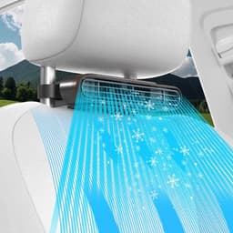 Autostoelventilator, oplaadbare autostoelventilator met drie rotatiesnelheden, zorgt voor verkoeling van uw rug, geschikt voor auto's, campers, SUV's, vrachtwagens en kinderen, blaast koele lucht. — thumbnail 1