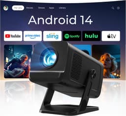 SnelShoppen - Mini Beamer met Ingebouwde Apps, 5G Wi-Fi 6, Bluetooth 5.4, Ondersteunt 4K/1080P, Auto Keystone, 270° Draaibaar - HDMI/TV Stick/USB/iOS/ — thumbnail 1