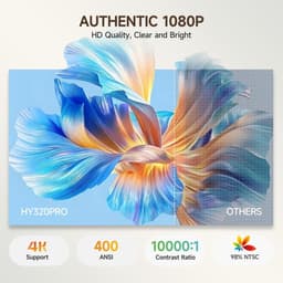 SnelShoppen - Mini 4K Projector met Autofocus, Native 1080p, 400 ANSI Lumens, 10,000:1 Contrast, Automatische Keystone Correctie, Wi-Fi 6 & Bluetooth — thumbnail 5