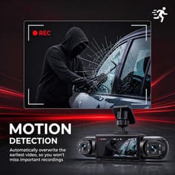 SnelShoppen - Rimoody Dashcam Auto 4 Camera's met Nachtzicht, Bewegingsdetectie, Parkeermodus 24/7, 3,16 inch IPS Display, 1080P, Ondersteuning 64GB G — thumbnail 5