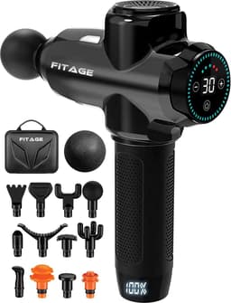 SnelShoppen - Massage Gun, Stille Massager met 30 Snelheidsniveaus, Diepe Weefselmassage, 12 Opzetstukken voor Schouders, Rug en Volledige Lichaamsont — thumbnail 1