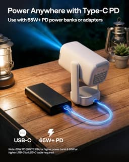 SnelShoppen - Draagbare Projector met Ingebouwde Netflix-app, Native 1080P HDR10, 4K Ondersteuning, USB-C Aangedreven, TOF Auto Focus, Dolby Audio - P — thumbnail 2