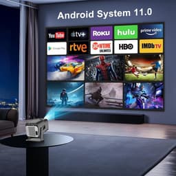 SnelShoppen - HY320 Mini Beamer, Full HD 1080p, Ondersteunt 4K, Draagbare Projector voor Thuisbioscoop, Wifi & Bluetooth, 180 Graden Draaibaar, Perfec — thumbnail 4