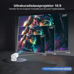 SnelShoppen - HY260pro 4K Mini Beamer, Draagbare Projector met Wifi 6, Bluetooth 5.4, 1080p Full HD, 270 Graden Rotatie, Ideaal voor Home Cinema, Buit — thumbnail 2