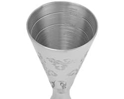 RVS barmaat met maten, barmaat voor bartenders, cocktailmaat met maten binnenin (60 ml 89 ml)