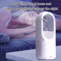 Draagbare bureauventilator met 6 instelbare snelheden en een timerfunctie van 6 uur, geschikt voor studentenkamers, studeerkamers, bureaus, stille werking en thuisgebruik - Wit. — thumbnail 4