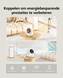 Slimme Tafelventilator - USB Ventilator Draagbare Ventilator met LED Display 100 Snelheidsregeling 105° Verstelbare Hoek Bureau Ventilator Voor Kantoor Thuis En Buiten — thumbnail 4