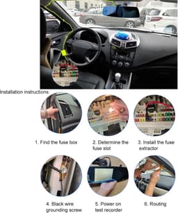 Dash Cam Hardwire Kit USB, 12V naar 28V naar 5V USB Adapter Oververhitting Bescherming Dash Camera Harde Draad Kit voor Spiegel Cam GPS Navigator Detector (TYPE C) — thumbnail 4