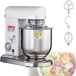 Keukenrobot - Deegmixer - Bakken en mengen - 3-in-1 hulpstukken - 10 Liter kom - Wit — thumbnail 1