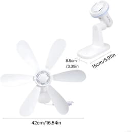 Wandventilator met Afstandsbediening - Muurventilator USB - Ruimte Koelen - Stille Werking Timer - 419 cm - Wit — thumbnail 5
