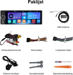 Cestovet 1DIN CARPLAY Autoradio met DAB+ - 6.36 inch scherm - met Draadloze Carplay & Android Auto DAB+ - BT 5.2 - USB/USB-C + Achteruitrijcamera — thumbnail 3