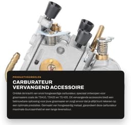 Carburateur Vervangend Accessoire - Hoogwaardig Metaal - Geschikt voor TS410/TS420 - Eenvoudig te Vervangen - Duurzaam - Lange Levensduur - Motorcarburateur — thumbnail 1