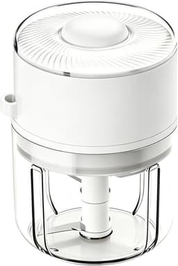 Knoflook Hakker - Mini Keukenmachine - Snel Ingrediënten Snijden - Draadloos Werken - 350 ml Capaciteit - Wit — thumbnail 1