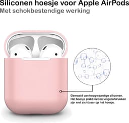Hoesje - Geschikt voor Apple Airpods 2 - Siliconen Dun Met Clip - Case Cover - Silicone Hoes - Lichtroze — thumbnail 3