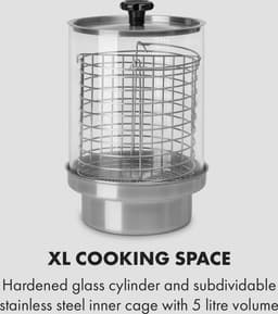 Klarstein Worstfabriek Pro 600 - Hotdog maker - 600W - 5 Liter - 30-100°C - glas - Roestvrij staal - Zilver,1L 7 kg - RVS - LED Thermostaat - Worstmachine - Worstapparaat - Sausage Maker - voor Snackbar — thumbnail 5