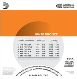 D'Addario EJ10 Snaren voor Akoestische Gitaar (10-47) Extra Light — thumbnail 2