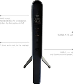Headset standaard via USB-C - Koptelefoon houder - met RGB verlichting - USB — thumbnail 5