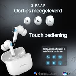 Synyq iPro - Draadloze Oordopjes – Universeel - Bluetooth Oordopjes – Oortjes draadloos – Oordopjes draadloos - Bluetooth 5.3 - Wit — thumbnail 4
