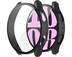 Strap-it Hard case hoesje met glas - geschikt voor Samsung Galaxy Watch 6 40mm - zwarte hoes met screen protector
