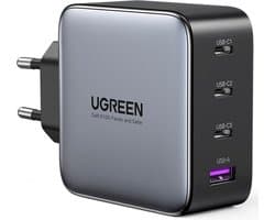 Ugreen Gan 3X Usb Type C Oplader Voor Telefoons Laptop 100W Vermogen