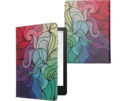 kwmobile e-reader hoesje geschikt voor Amazon Kindle Paperwhite 11. Generation 2021 hoes - E reader flip case met magneetsluiting - Ereader cover - Kleurrijk design in roze / blauw / groen