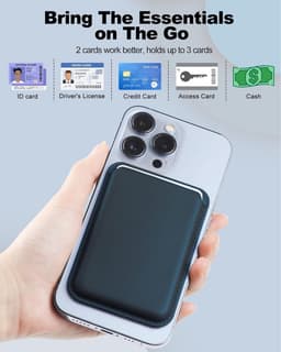 Kaarthouder Blauw Geschikt Voor Magsafe Ring wallet iPhone 12/13/14/15 / 15 Pro /15 Pro Max/PLUS/ iPhone 16 - Kaarthouder pasjeshouder mannen en vrouwen — thumbnail 3