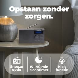 Denver DAB Radio - DAB+/ FM Radio - 40 voorkeuzezenders - Wekkerradio - DAB51B — thumbnail 2