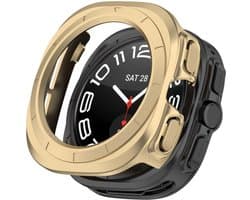 Hard Plastic Hoesje Geschikt voor de Samsung Galaxy Watch Ultra 47 MM - Sterk Materiaal - Goud