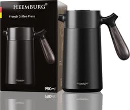 Roestvrijstalen Franse Pers Thermoskan - Dubbelwandig Geïsoleerde Koffiemaker 950 ml - 5 kopjes - Thermische Koffiebrouwer — thumbnail 4