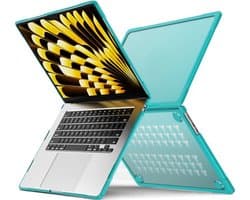 Case2go - Laptoptas- Hoes voor Macbook Air 15 Inch (2023) - Laptophoes- 360 Bescherming - Laptop Sleeve- Laptop Tas- Click on - Lichtblauw