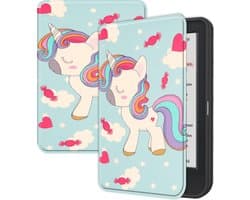 Hoes Geschikt voor Kobo Clara Colour - E-reader Hoesje Bescherm Hoesje Case Sleep Cover - Hoes Geschikt voor Kobo Clara Colour Hoesje - Eenhoorn