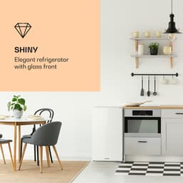 Klarstein Luminance Frost Koelkast - Capaciteit: 91 Liter - Energie-efficiëntieklasse E - Crispvak - 2 Glazen schappen - 3 Deurvakken - 41 Db - Temperatuurinstelling: 7 Standen - Wit — thumbnail 5