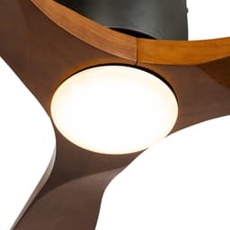 QAZQA jerri - Dimbare LED Plafondventilator met Verlichting | Lamp en Afstandsbediening - 1 lichts - Ø 131.5 cm - Bruin - Woonkamer | Slaapkamer | Keuken — thumbnail 4