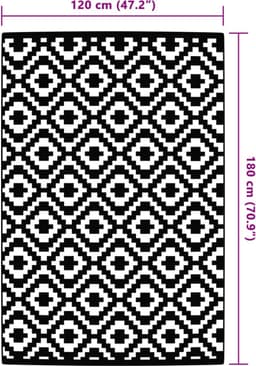 vidaXL - Buitenkleed - ARAKIL - 120x180 - cm - PP - grijs — thumbnail 5