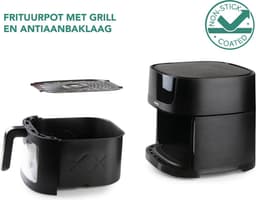 DOMO DO543FR - Heteluchtfriteuse - 8L - met kijkvenster - 8L - Zwart — thumbnail 4