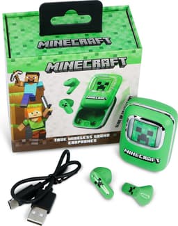 Minecraft - draadloze oordopjes - schuifdisplay met LED verlichting - met oplaadcase - touch control - lange batterijduur — thumbnail 5