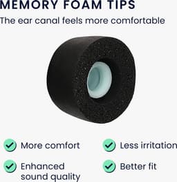 kwmobile 6x cover voor oordopjes - geschikt voor Sony WF-1000XM5 - Van memory foam in zwart - Maat S, M en L — thumbnail 5