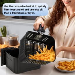 Aigostar 30I0T Joy - Airfryer XXL - Heteluchtfriteuse - 12 Automatische Programma's - 8L - Zwart — thumbnail 8