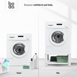 Bodo® - Wasmachine Verhoger - Kast - Ombouw met Plank - Wit - 63x54x31cm — thumbnail 3